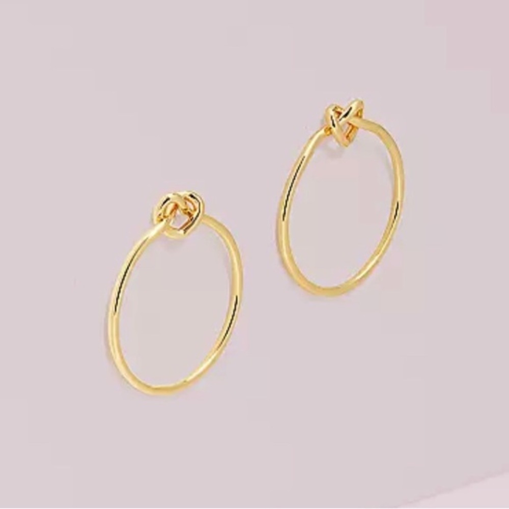 Kate Spade Gold Loves Me Knot Hoop Earrings
